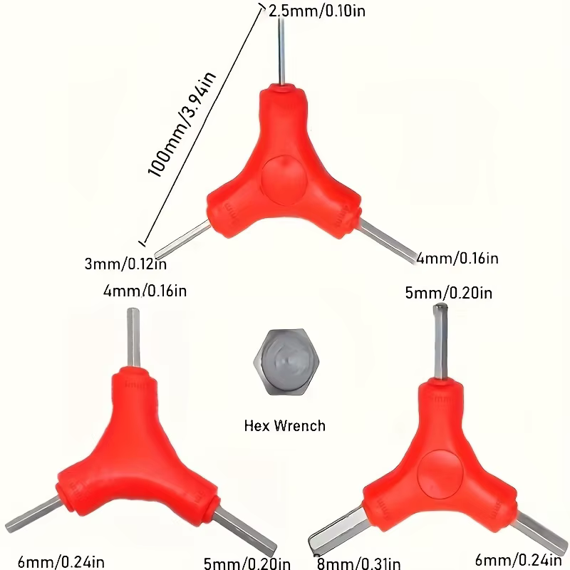 Jeu de clés Allen triangulaires 3 en 1