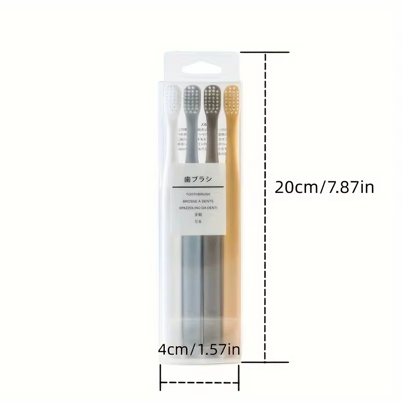 Lot de 4 brosses à dents japonaises Macaron – Poils souples