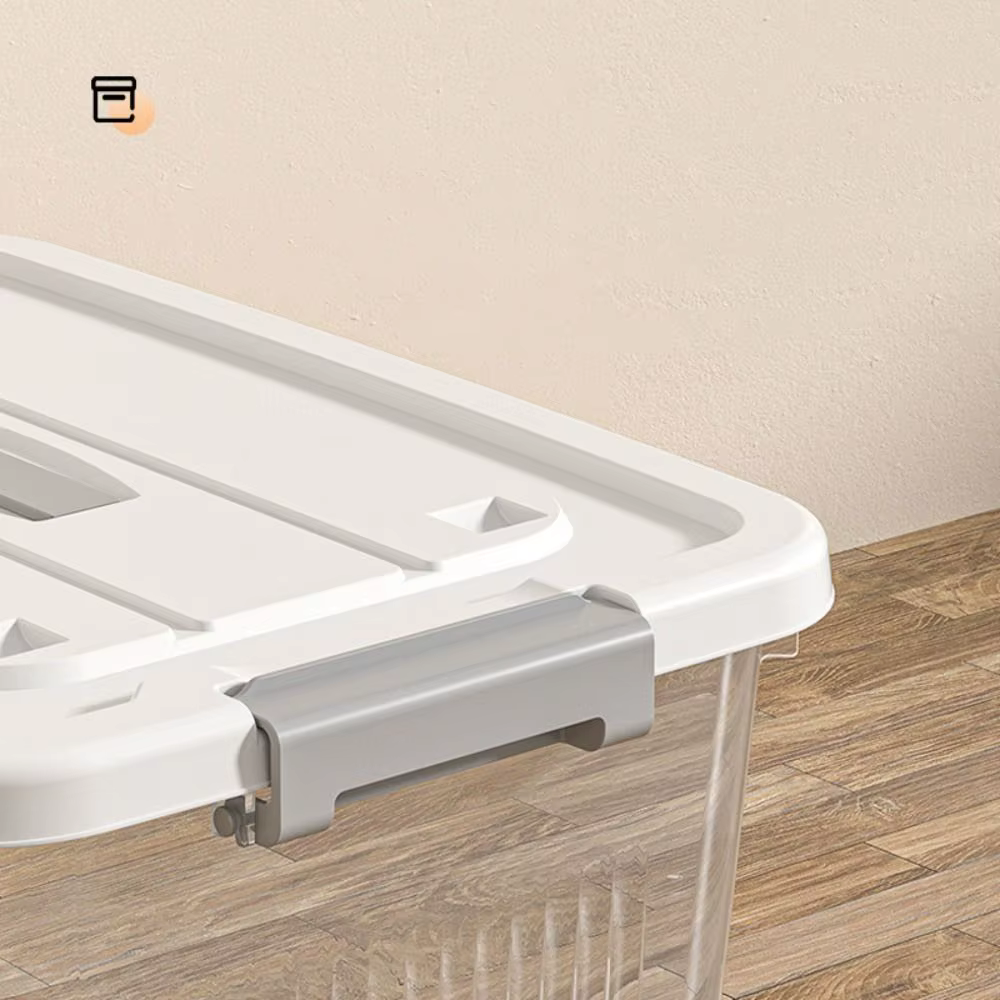 Boîte de rangement noire transparente pratique