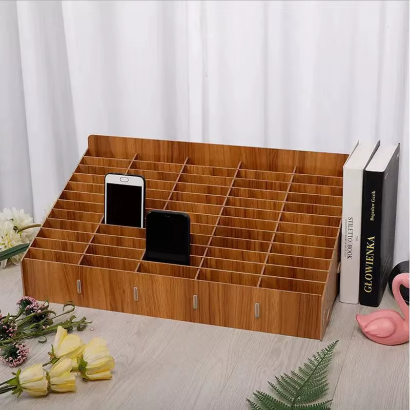 Boîte de rangement en bois à compartiment