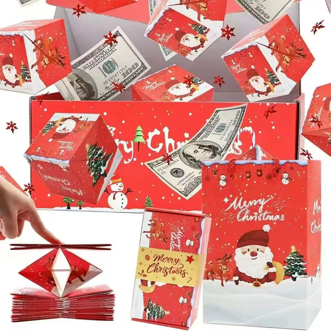 8 coffrets cadeaux surprise rouges