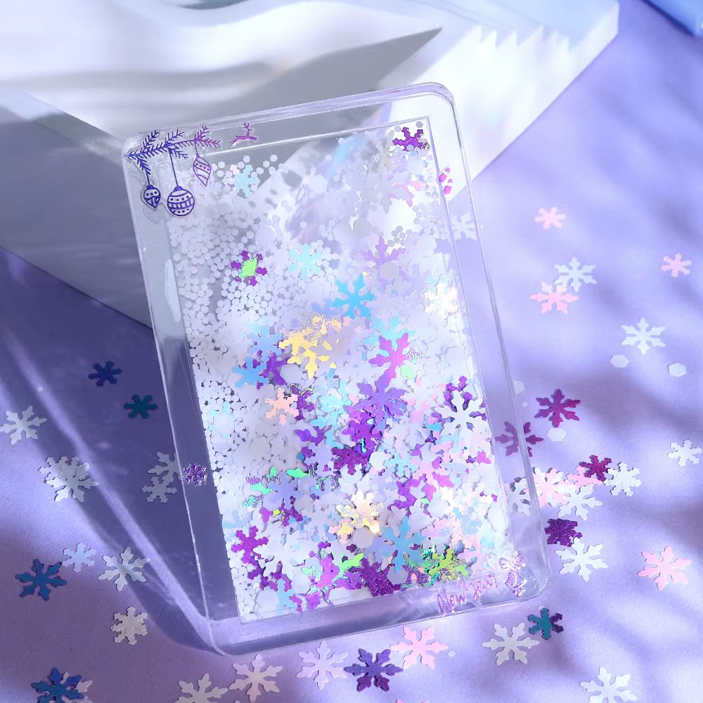 Paillettes en résine flocon de neige de noël 5g