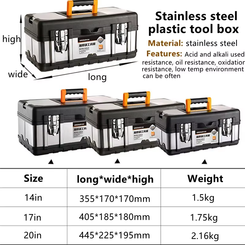 DIVEDEER 14/17/20 pouces boîte à outils multi-tailles double organisateur d'outils avec poignée