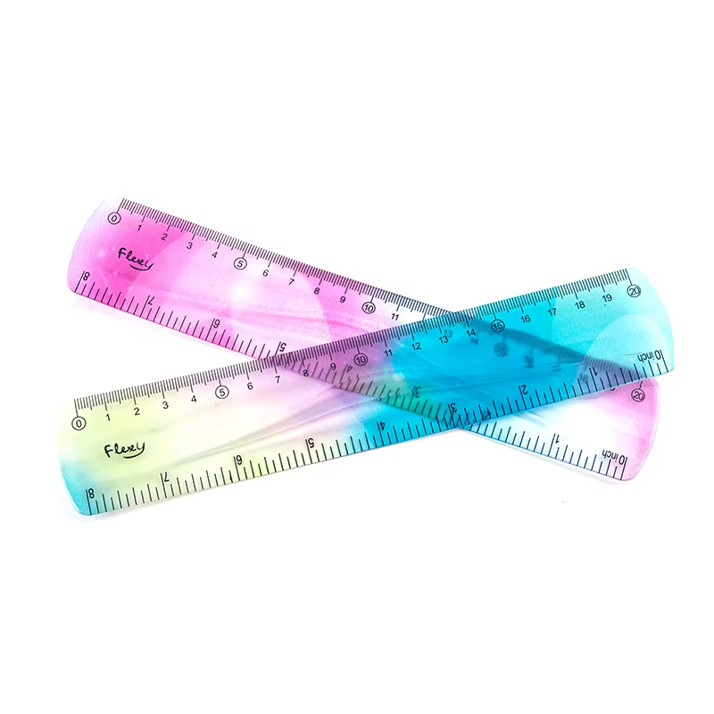 Règle Flexible pour Étudiant, Compteur de Couleurs, 15/20/30cm, Papeterie