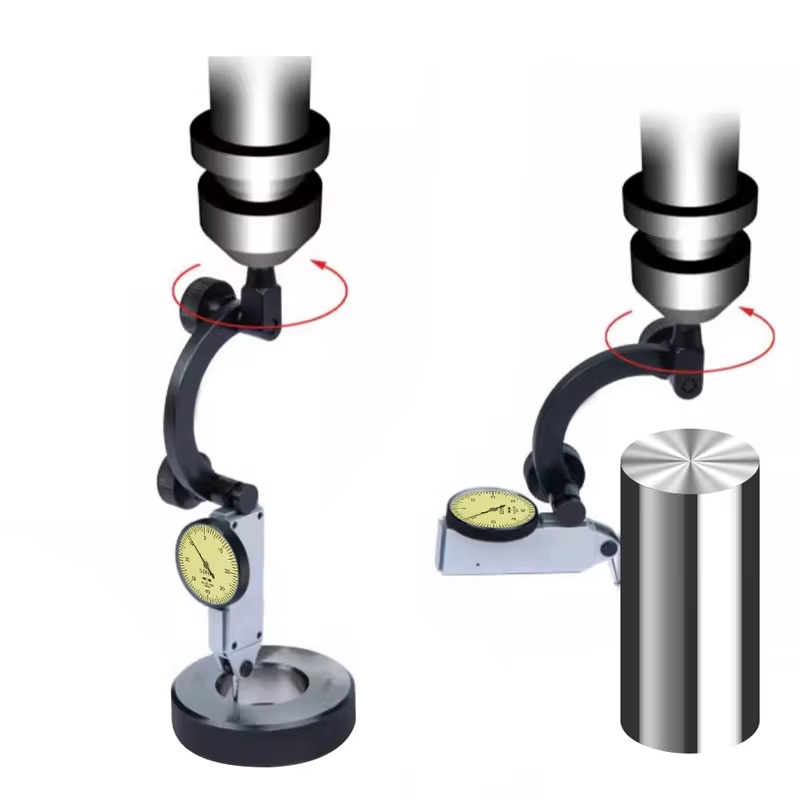 Support de table central en forme d'arc avec outil de mesure à indicateur de cadran pour l'assemblage