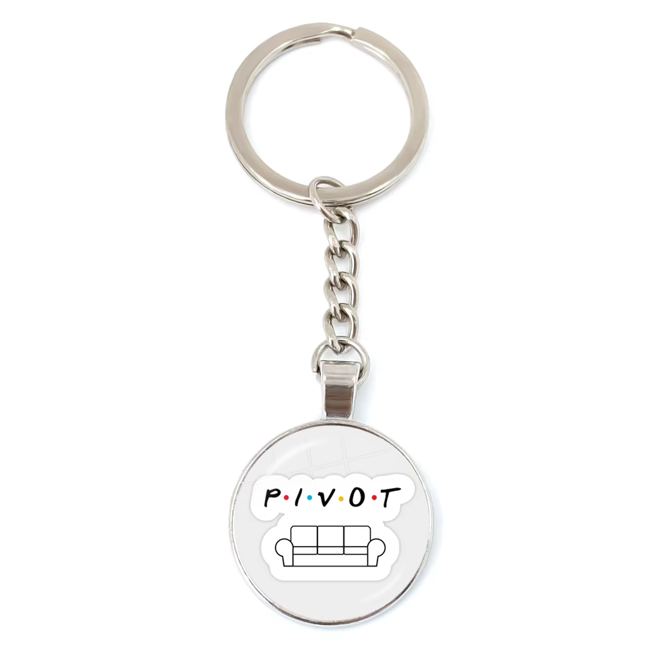 Nouveaux amis émission de télévision pendentif porte-clés personnage dessin animé motif amusant 25mm verre Cabochon