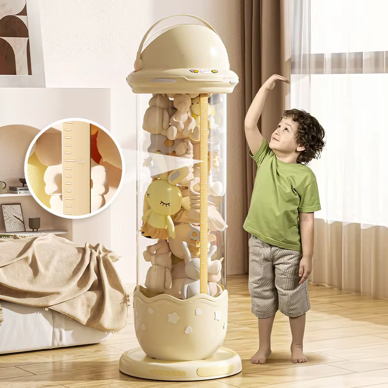 Baril de rangement de jouets pour enfants, boîte de rangement de poupée en plastique Transparent, Tube d'organisation de jouets en peluche