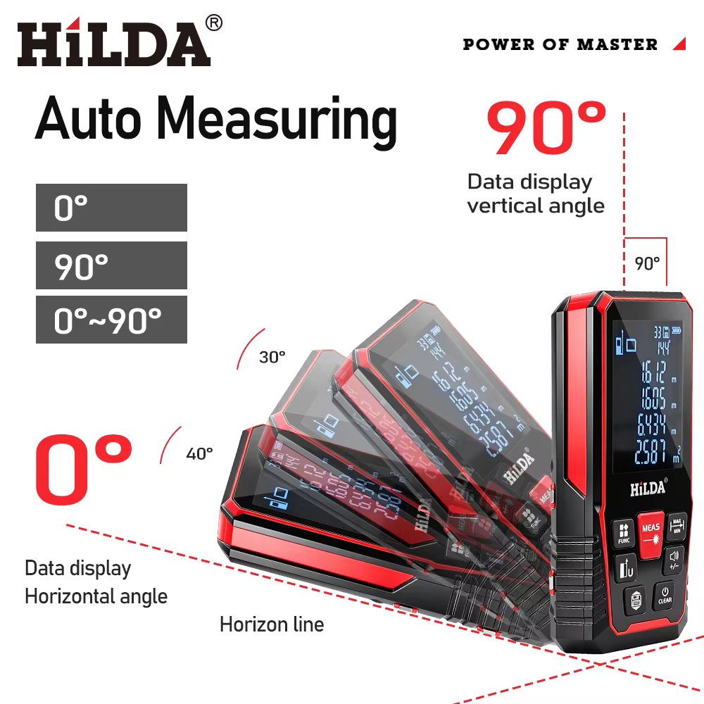 HILDA Laser Distance 50M/100M/120M Télémètre Profesional Mètre