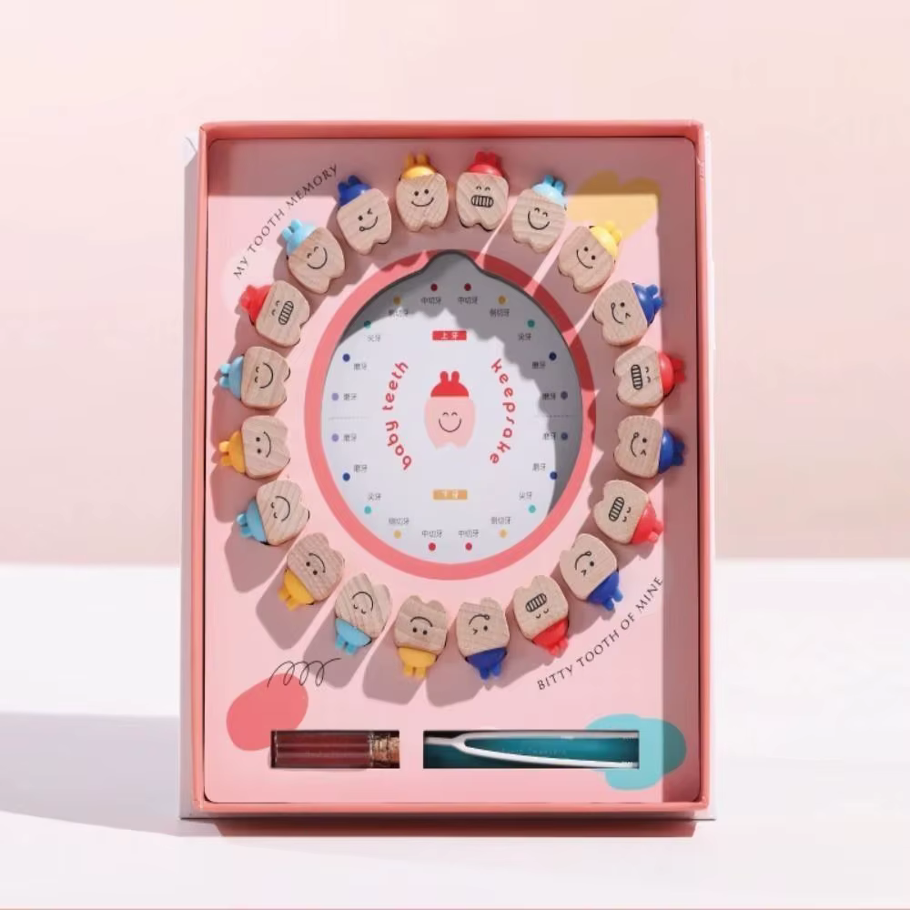 Keepplex-Boîte de rangement en bois pour dents de lait de bébé