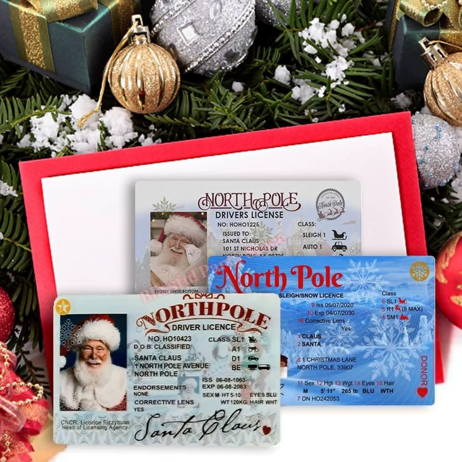 Carte d'identité créative Père Noël au Pôle Nord