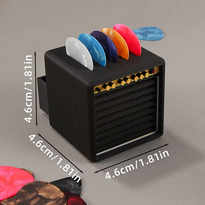 Solution de rangement ultime pour médiator de guitare : support portable imprimé en 3D avec tiroir ; blindé de l'eau et de la poussière.