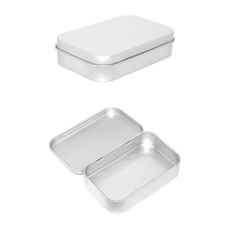 Mini boîte en fer blanc vide rectangulaire en métal