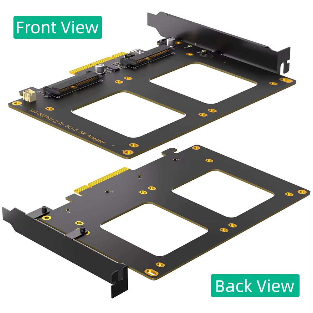 Adaptateur touristes U.2 SSD vers PCIe 4.0 X8