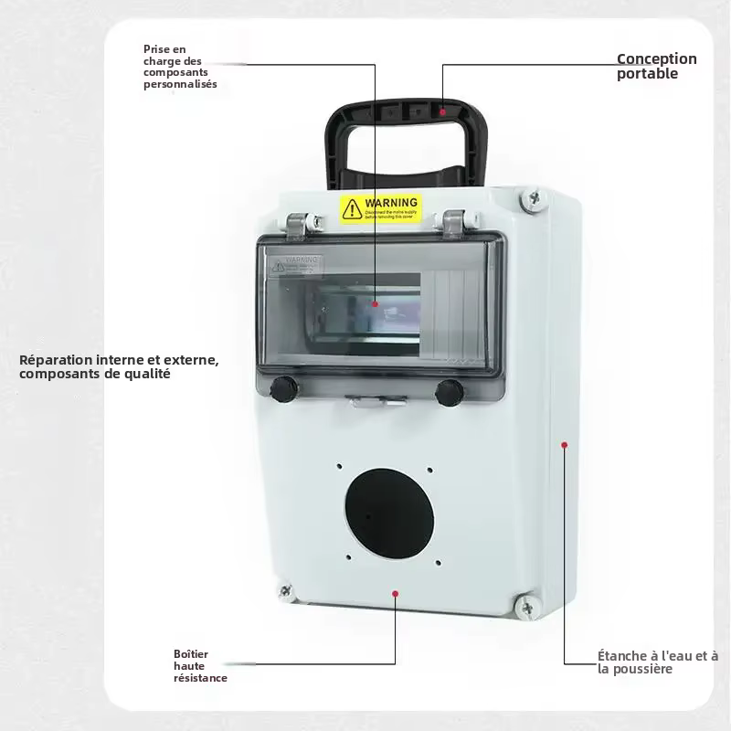 Boîte électrique portable temporaire pour la construction