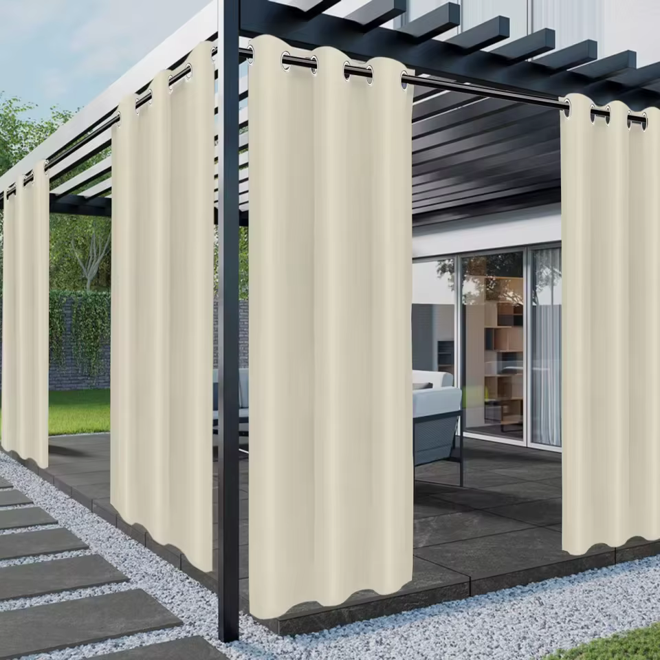 1 rideau d'extérieur imperméable avec œillets pour véranda