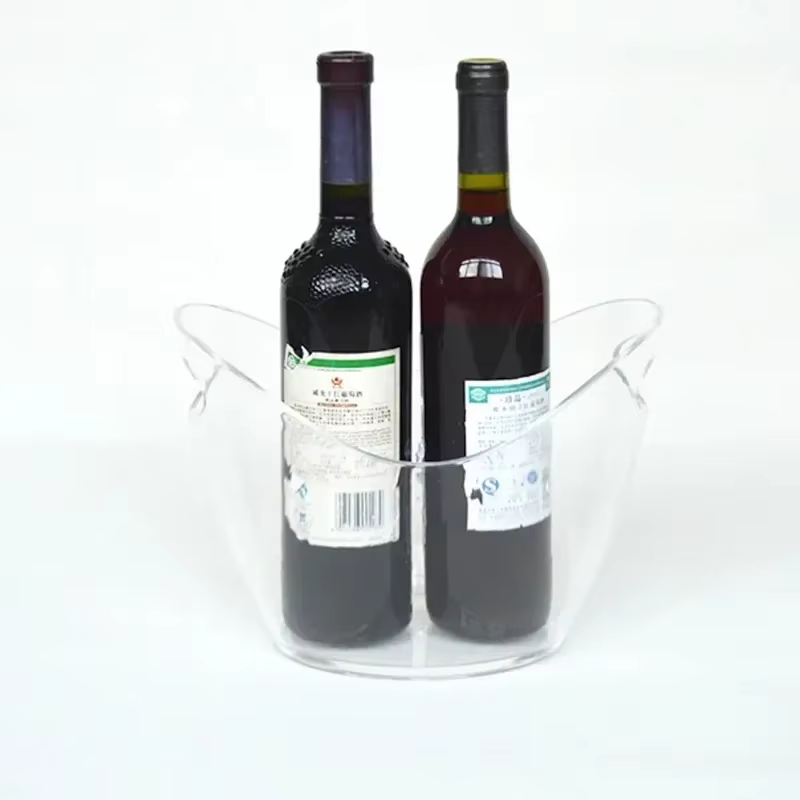 Nouveau seau de stockage de glaçons en plastique transparent 4L/8L ou bouteilles de Champagne refroidisseur de glace décor de Bar pour la cuisine à la maison Bar café utilisation