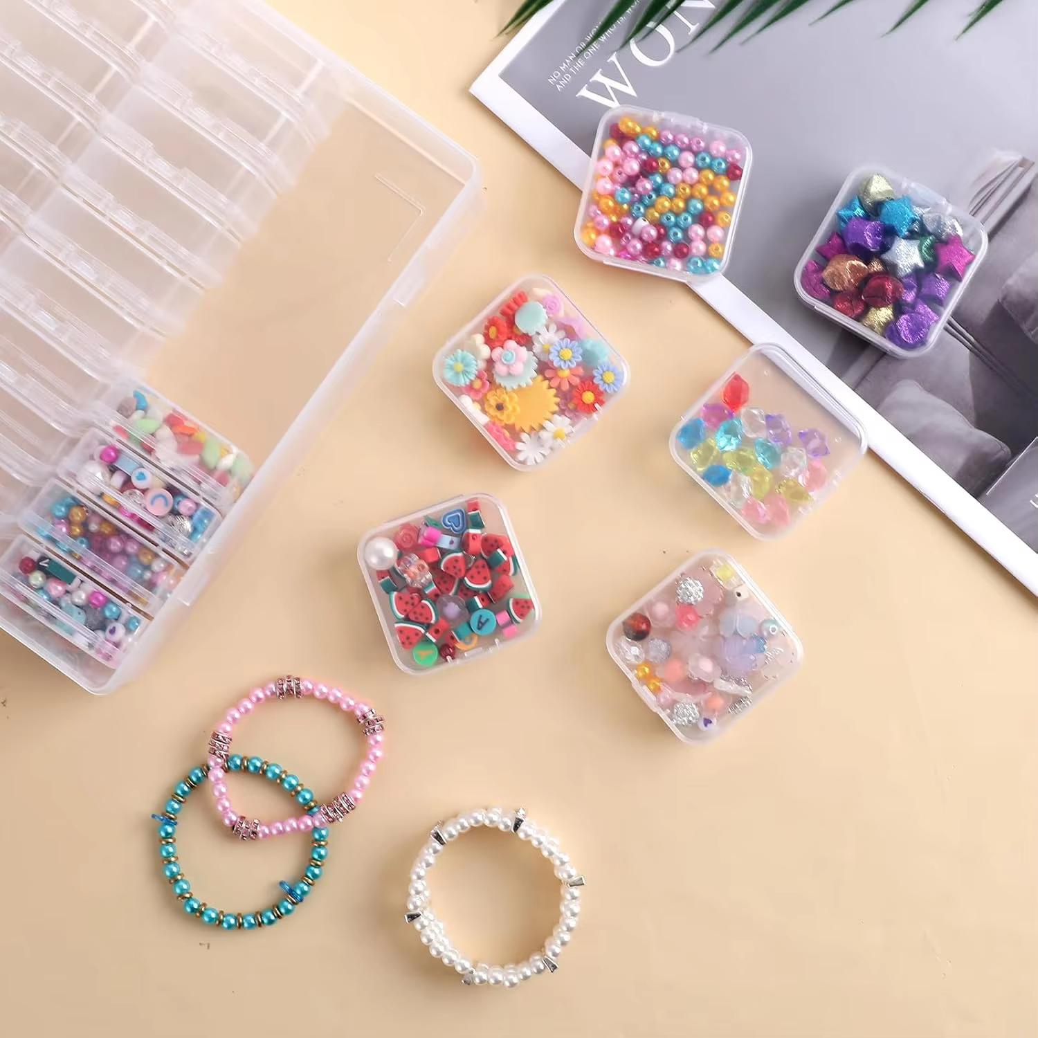 30 boîtes de rangement pour perles