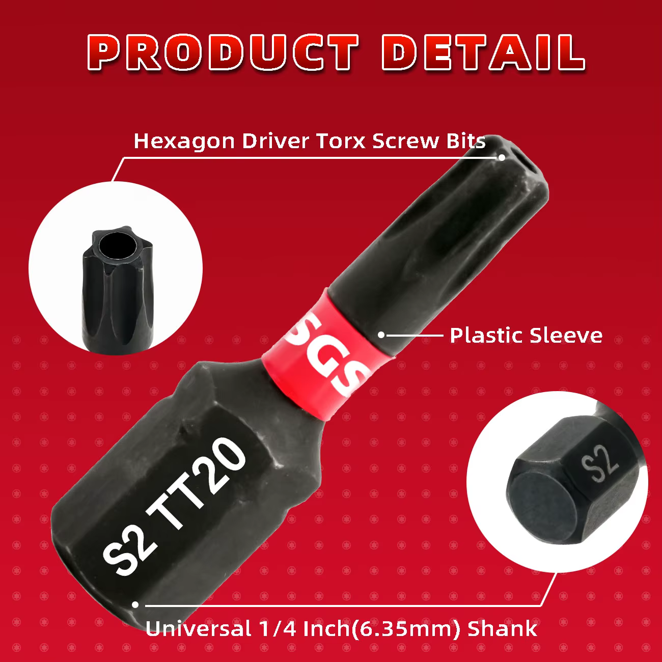 10 embouts Torx de sécurité en acier S2 résistants aux chocs 25 mm