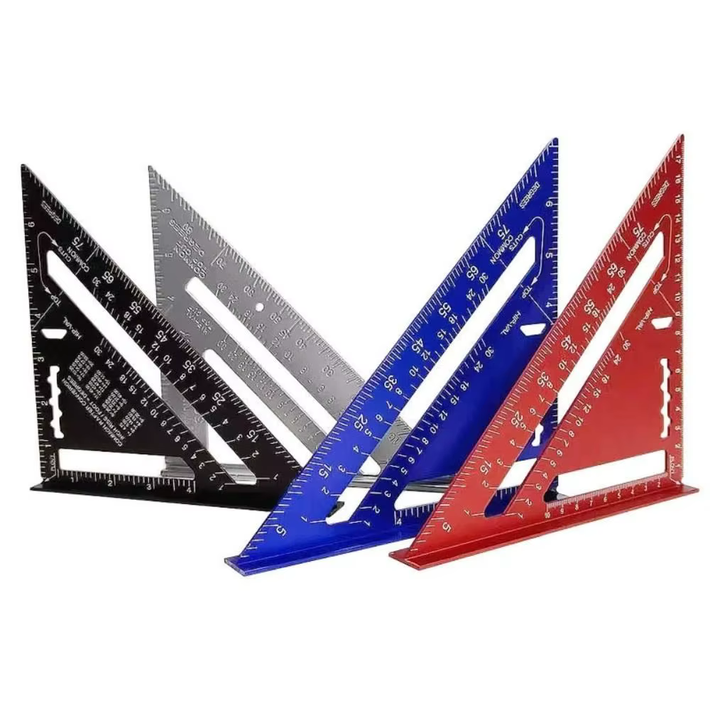 Règle triangulaire en alliage d'aluminium de 7 pouces