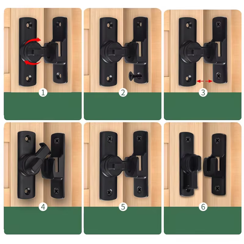 Loquets de porte coulissante à 90 degrés