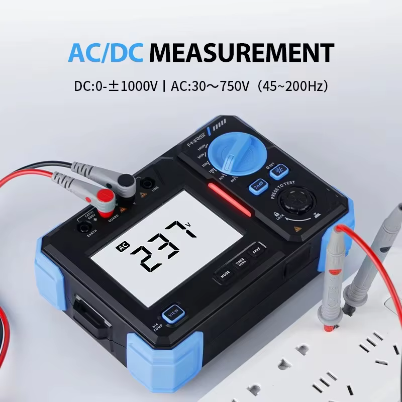 Testeur de résistance d'isolement FNIRSI MRT-1050 1000V 20GΩ Mégohmmètre Mesure de tension AC/DC Décharge automatique