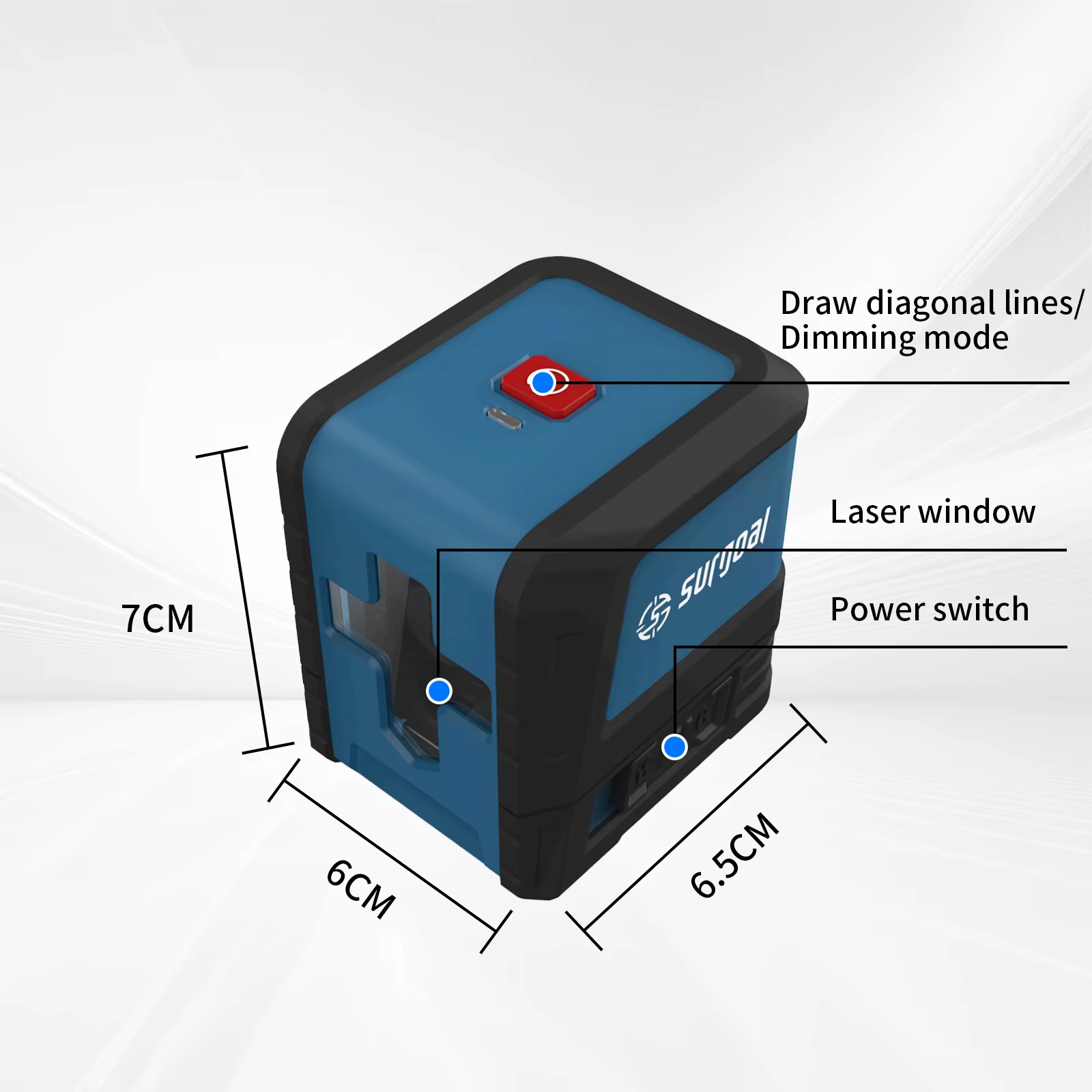 SURGOAL 2 lignes niveau Laser vert fort Mode auto-nivelant pendule verrouillé précision 2.5mm/5m