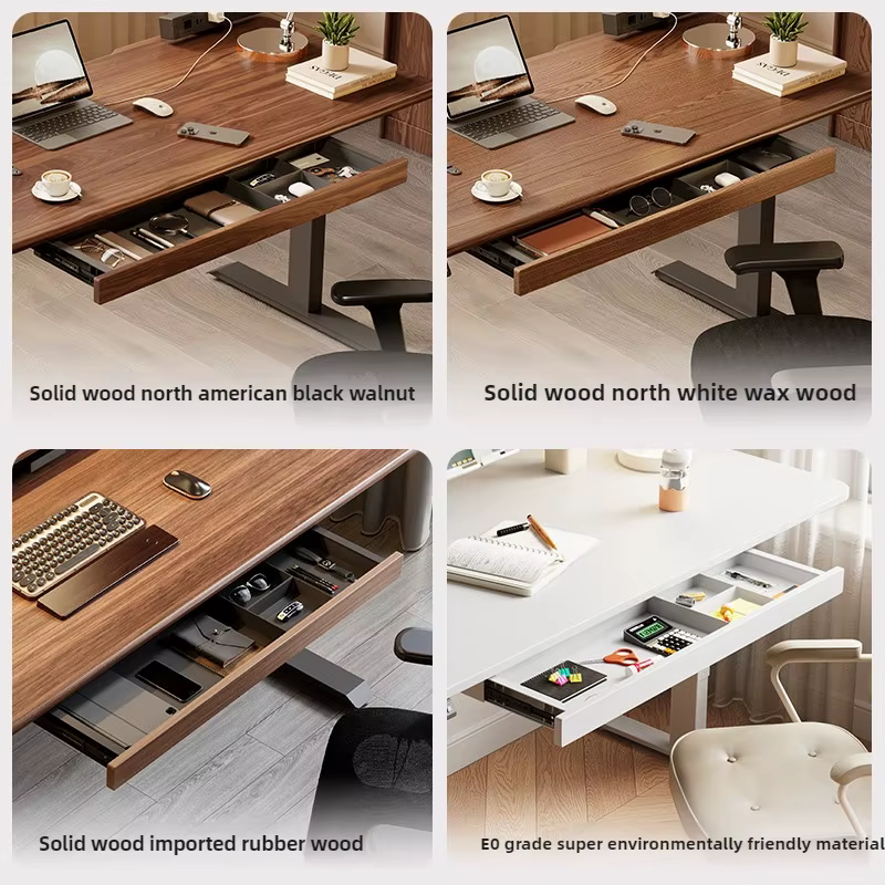 Organisateur de tiroir sous le bureau, étagère de rangement sur pied en bois de noyer noir, accessoire de bureau, organisateur de bureau d'ordinateur caché