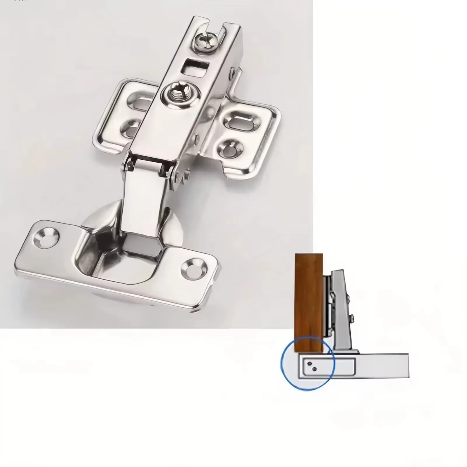 1PC Charnières de porte d'armoire avec amortisseur de fermeture douce pour meuble de cuisine et autres meubles
