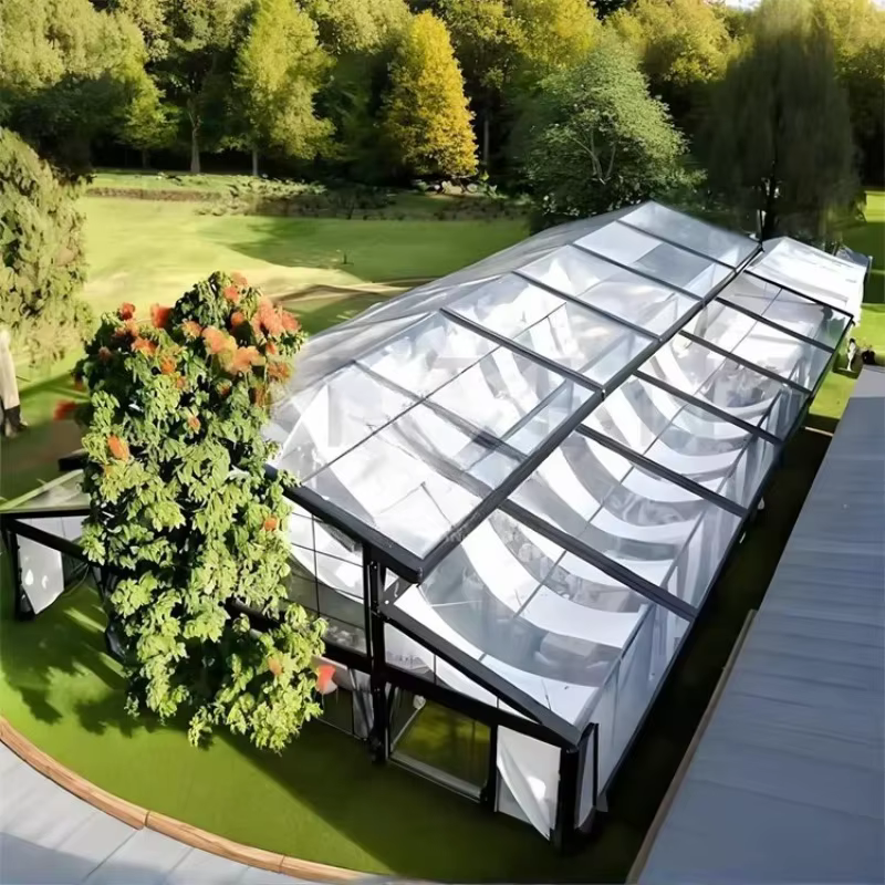 Tente de réception de luxe préfabriquée OME en promotion – Grande tente événementielle personnalisée pour mariages et fêtes, commerciale, imperméable et résistante au vent, pour l'extérieur
