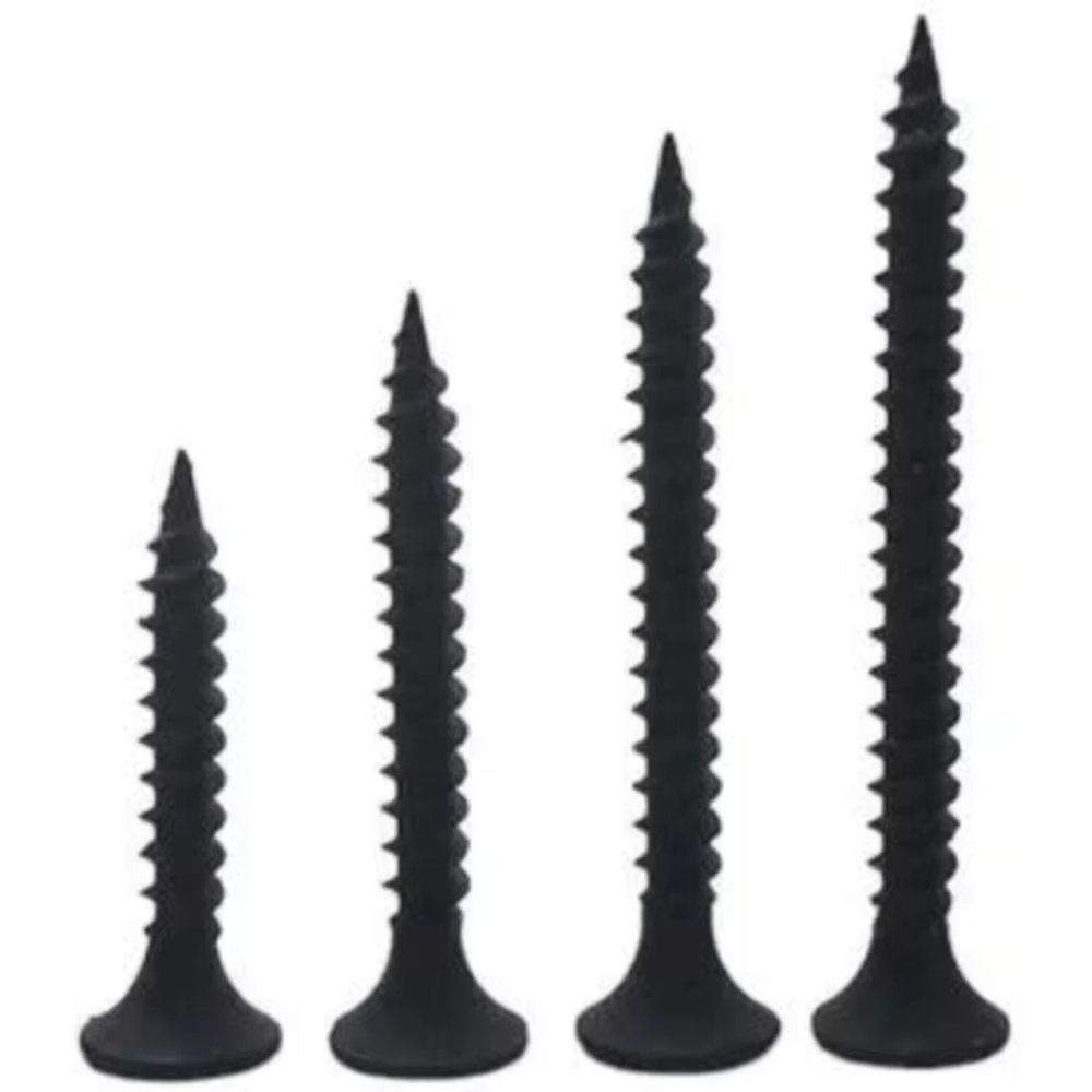 1 boîte/0.5kg lot vis pour cloisons sèches croix fraisée tête plate vis autotaraudeuse M3.5 vis Phillips en acier au carbone noir pour le travail du bois