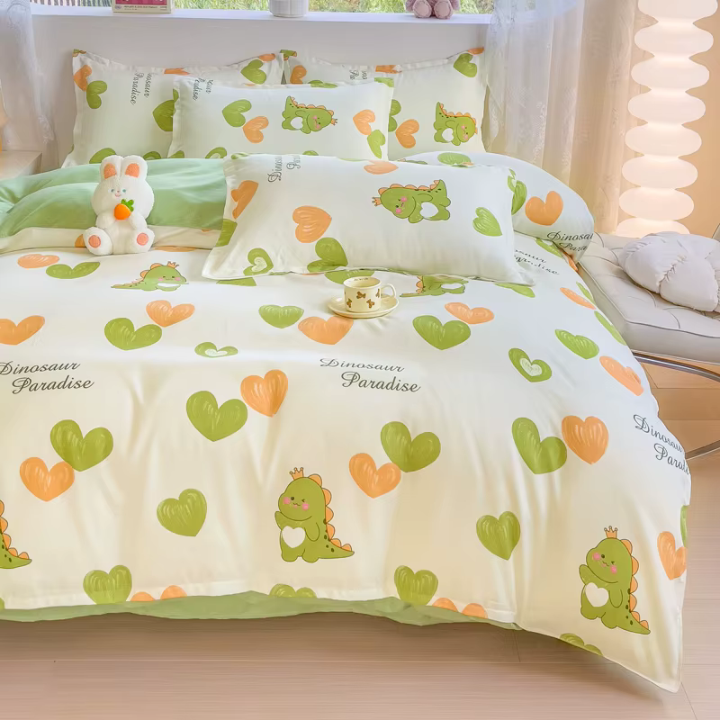Parure de lit imprimée brossée ou housses de couette simples, douces, respirantes et respectueuses de la peau, tailles personnalisées disponibles
