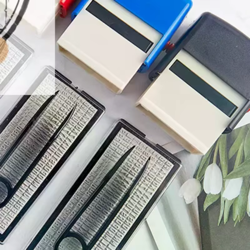 Kit de tampons en caoutchouc DIY personnalisé auto-encreur pour adresse professionnelle