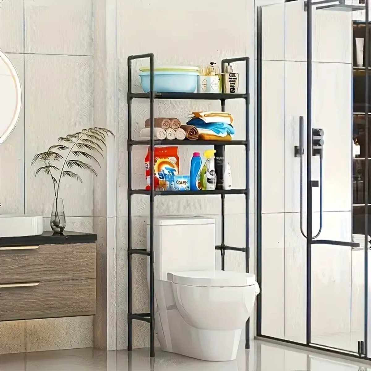 Étagère de rangement pour toilettes