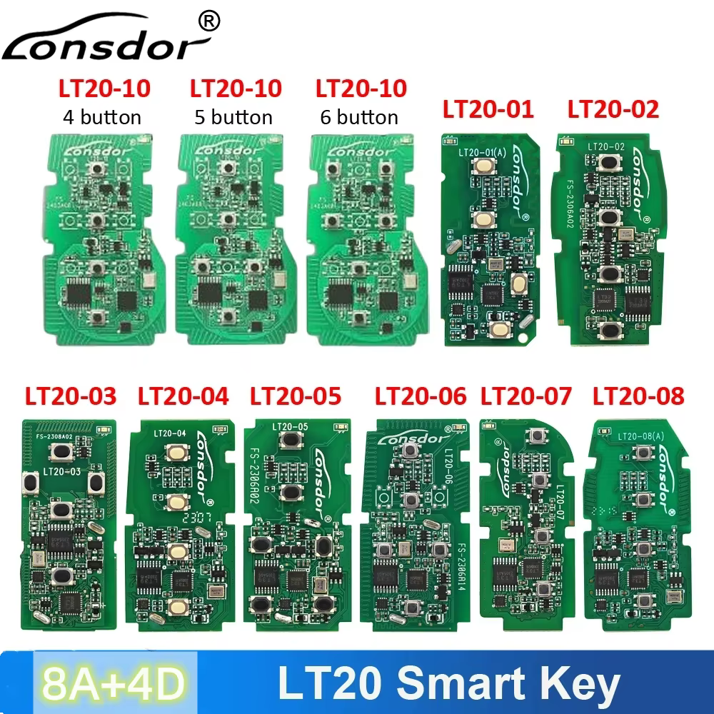 Lonsdor LT20 Smart Key LT20-01 LT20-02 LT20-03 LT20-04 / 05 /06/07 LT20-08 LT20-10 8A + 4D Soutien K518 K518ISE SHIRT 100 +