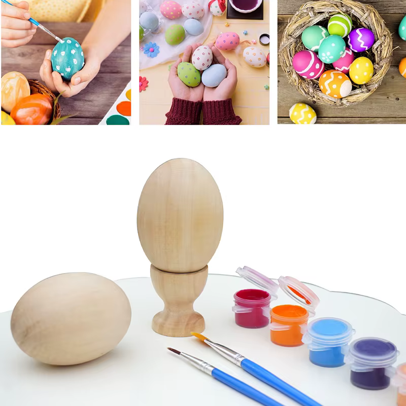 Oeufs de pâques en bois