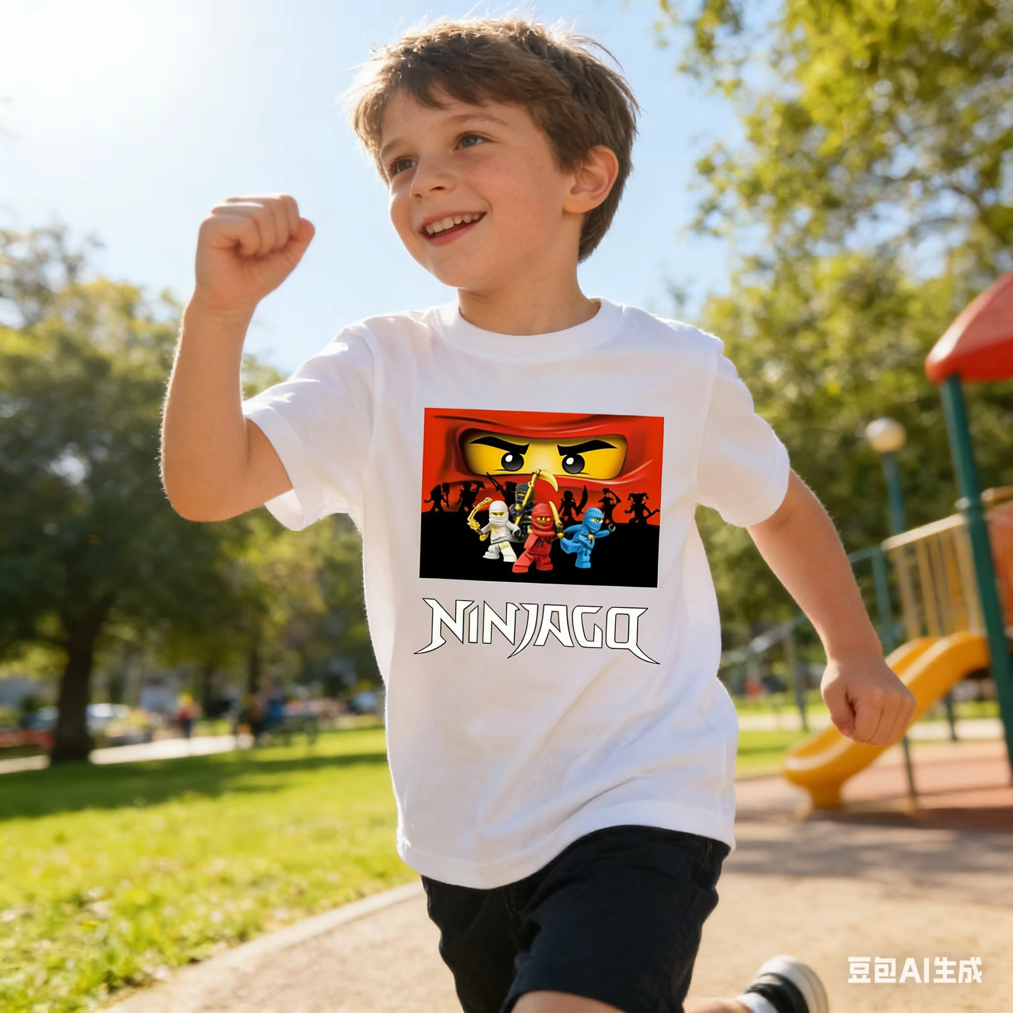 T-shirt N-Ninjago P-Phantom Ninja, plusieurs tailles, impression numérique, Lego Ninja Anime, mélange de coton, manches courtes, été, garçon et fille