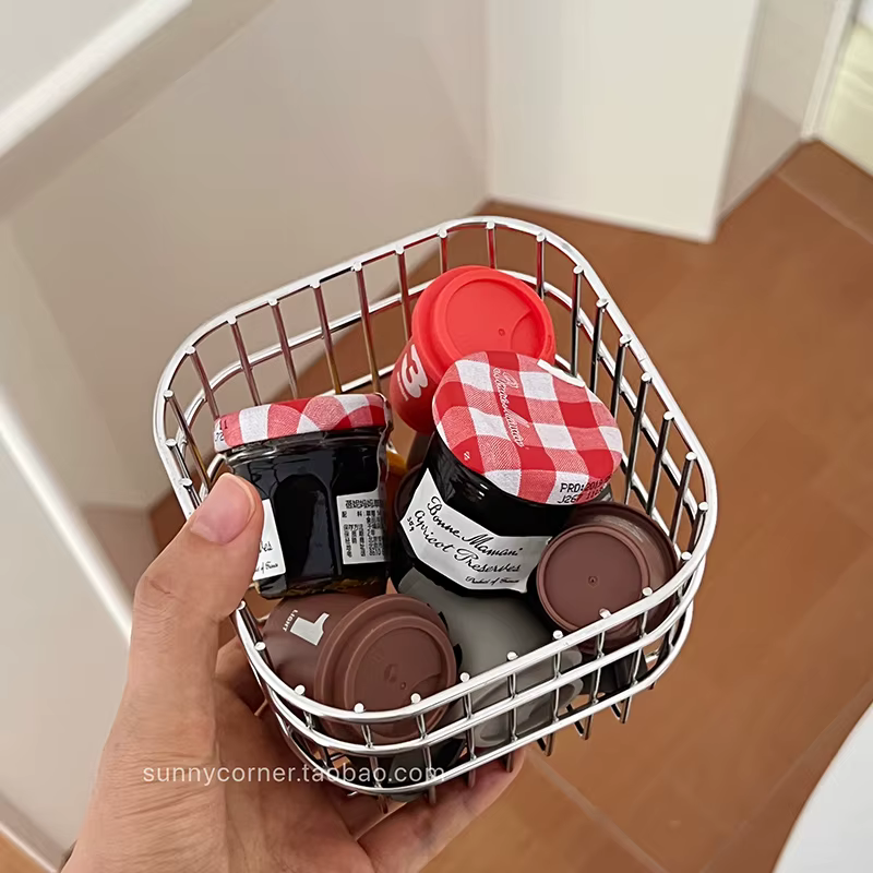 Panier de rangement carré en acier inoxydable