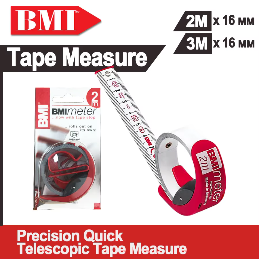 BMI 429 241 429 341 Mètre Ruban Télescopique de Précision Rapide 2m 3m avec Échelle en mm pour Designer et Décorateur