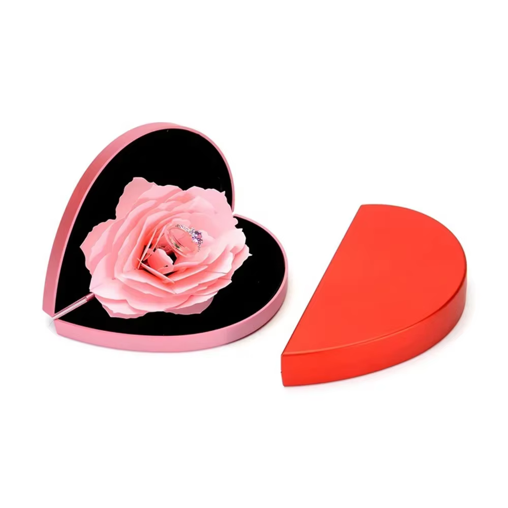 Présentoir de bagues de mariage en forme de cœur 3D
