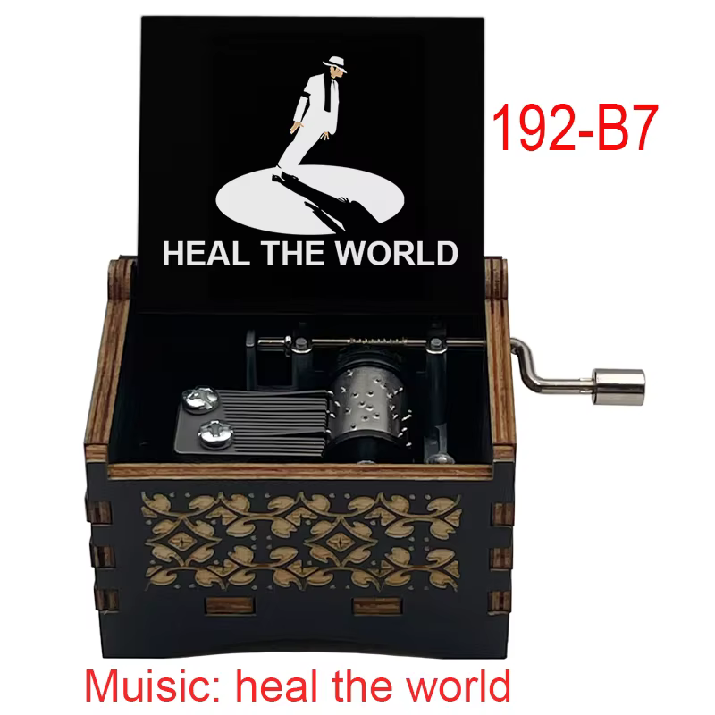 Boîte à musique à manivelle 18 tons « Heal The World » – Décoration d'intérieur
