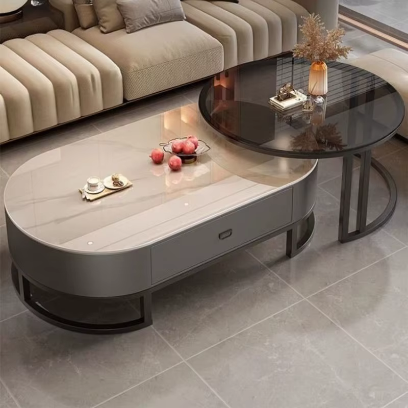 Table basse en marbre pour carnet de notes, italienne, Unique, de luxe, Design rond, Mesa Centro, accessoires de Salon pour la maison
