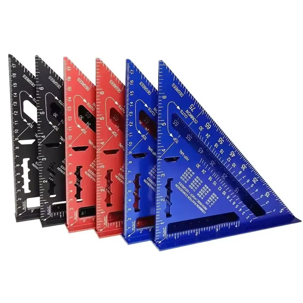 Règle triangulaire de 7 pouces en alliage d'aluminium avec échelle