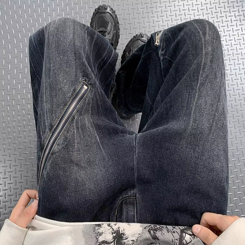 Pantalon large pour homme 2026 – Jean ample à jambe droite pour l'automne et l'hiver