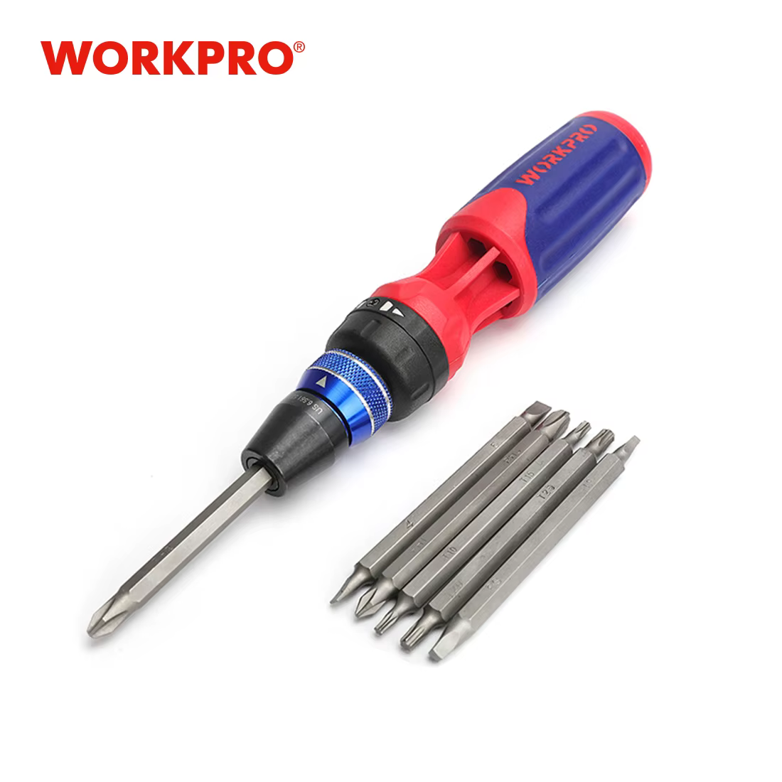 WORKPRO – tournevis à cliquet Phillips 12 en 1
