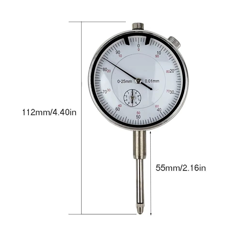 Indicateur à cadran de précision 0-25mm 0.01mm