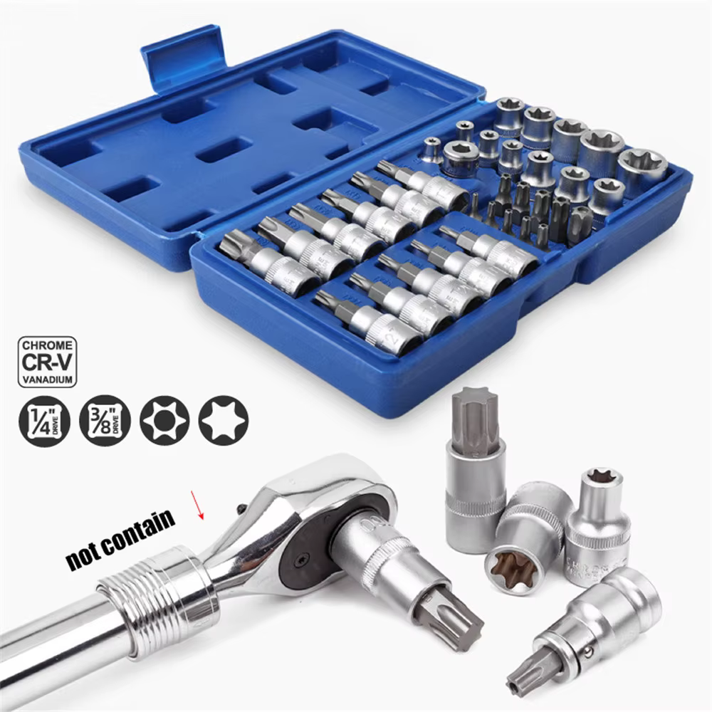 Jeu de 34 embouts Torx et douilles E-Torx
