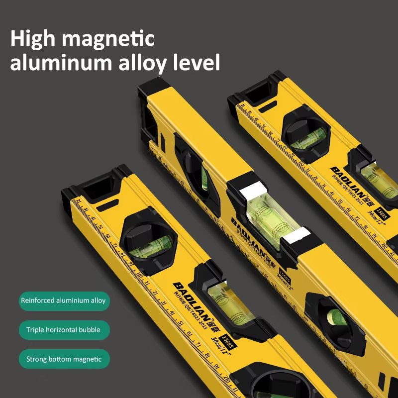 Règle de niveau magnétique en alliage d'aluminium 30/40/50CM
