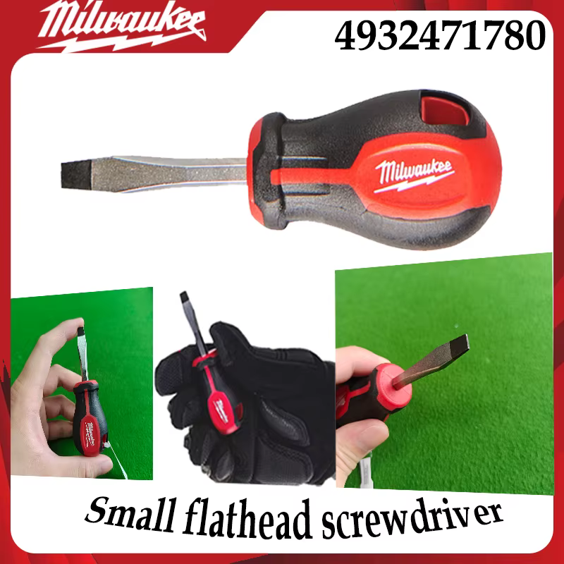 Tournevis plat professionnel Milwaukee 4932471780 avec poignée ergonomique pour réparation industrielle et entretien DIY