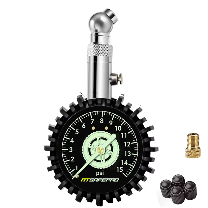 ATsafepro – jauge de pression des pneus, 15 Psi, 30 Psi, 60 Psi, vérificateur de mesure des pneus pour motos, outils de voiture, camion, ATV, SUV, vélo