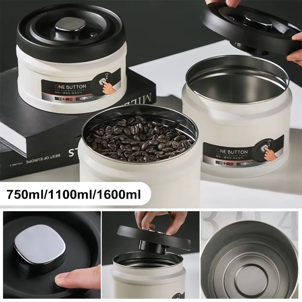 Réservoir scellé sous vide pour grains de café